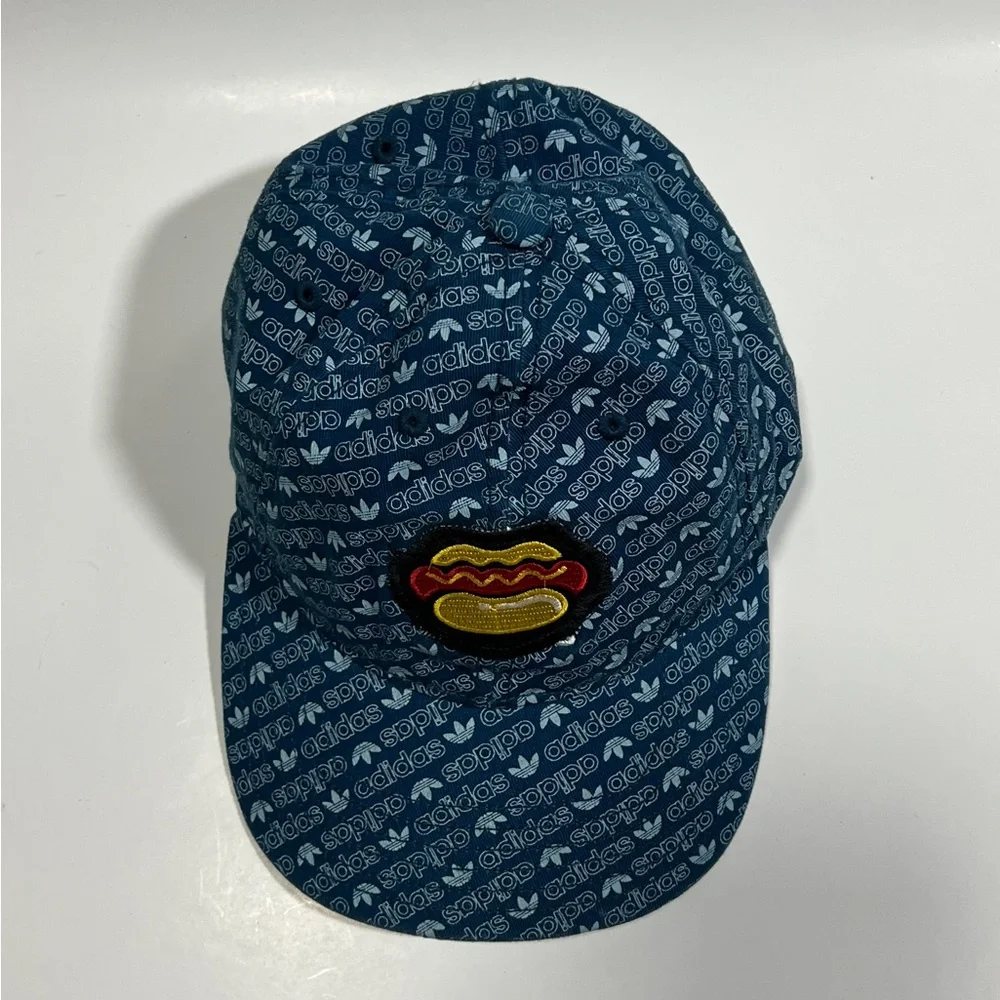 ADIDAS All Over Logo Women's Fit Strapback Hat OSFW W/ Hotdog Patch - Picture 5 of 8